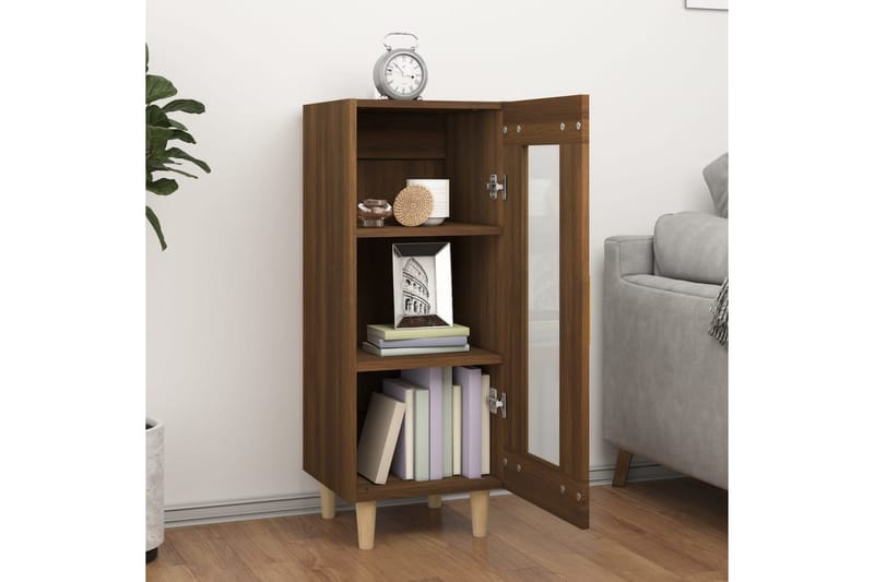 beBasic Skänk brun ek 34,5x34x90 cm konstruerat trä - Brown - Förvaring - Förvaringsmöbler - Sideboard & skänk