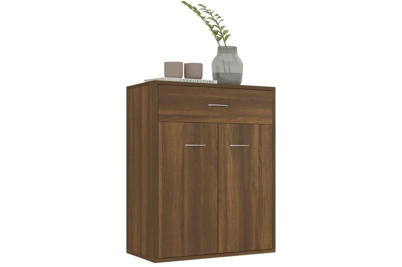 beBasic Skänk brun ek 60x30x75 cm konstruerat trä - Brown - Sideboard & skänk