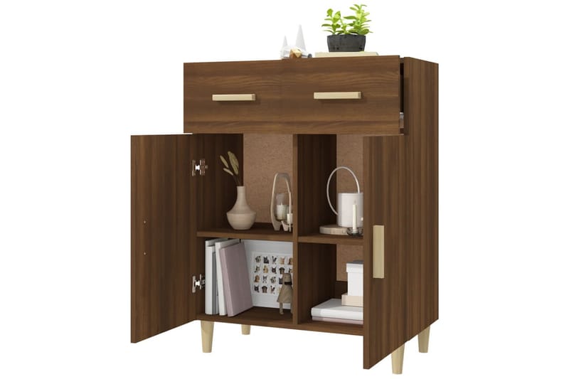 beBasic Skänk brun ek 69,5x34x89 cm konstruerat trä - Brown - Sideboard & skänk