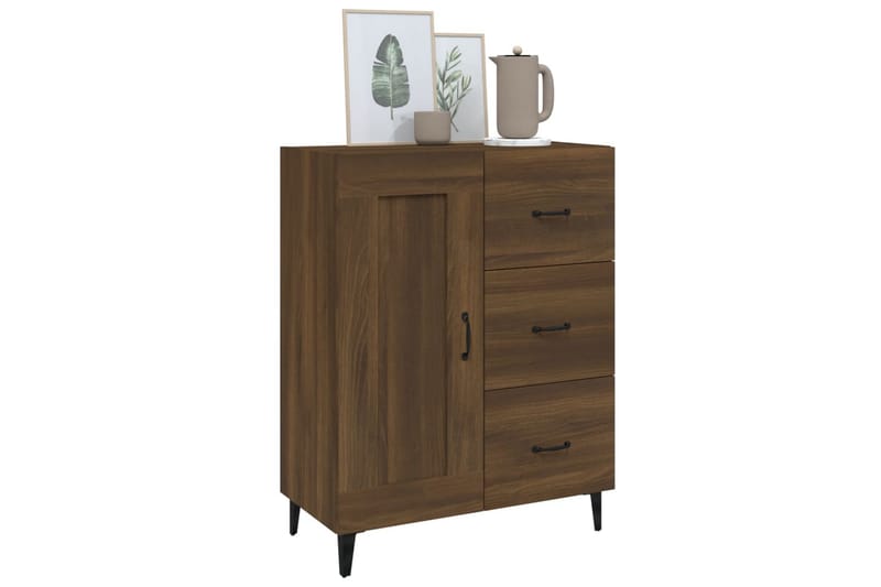 beBasic Skänk brun ek 69,5x34x90 cm konstruerat trä - Brown - Sideboard & skänk