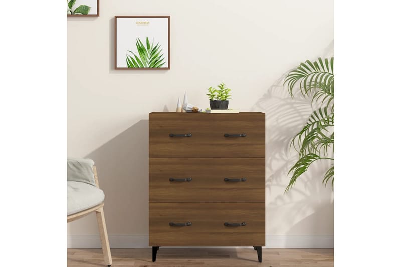 beBasic Skänk brun ek 69,5x34x90 cm konstruerat trä - Brown - Förvaring - Förvaringsmöbler - Sideboard & skänk