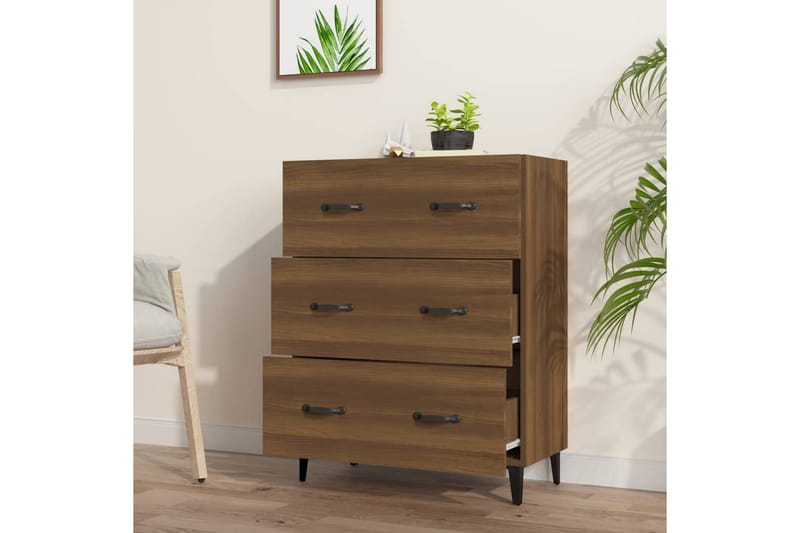 beBasic Skänk brun ek 69,5x34x90 cm konstruerat trä - Brown - Förvaring - Förvaringsmöbler - Sideboard & skänk