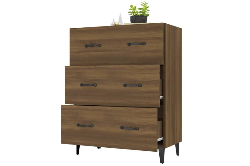 beBasic Skänk brun ek 69,5x34x90 cm konstruerat trä - Brown - Sideboard & skänk