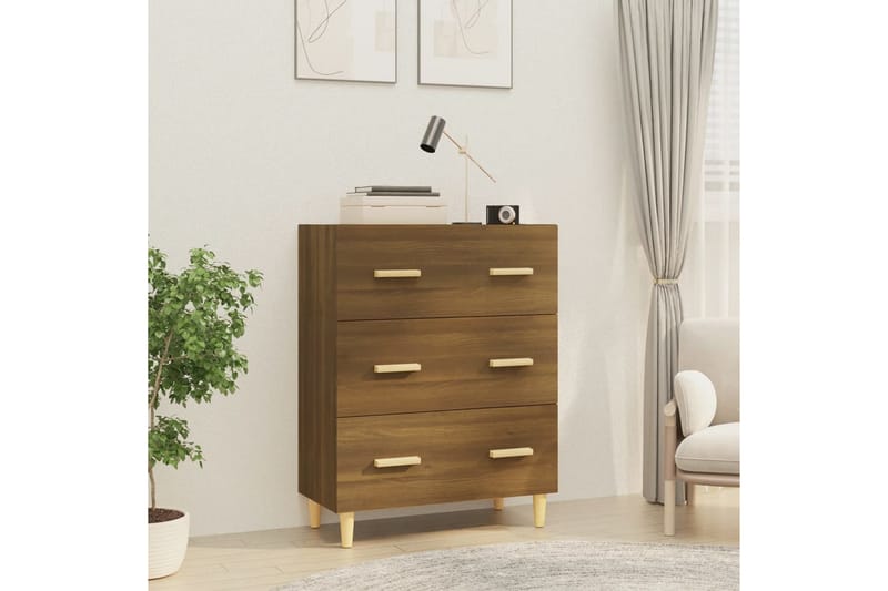 beBasic Skänk brun ek 70x34x90 cm konstruerat trä - Brown - Förvaring - Förvaringsmöbler - Sideboard & skänk