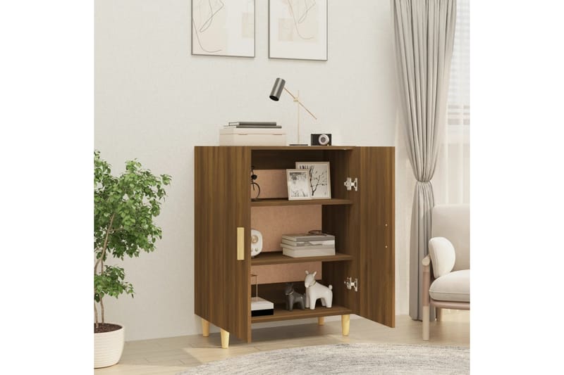 beBasic Skänk brun ek 70x34x90 cm konstruerat trä - Brown - Sideboard & skänk