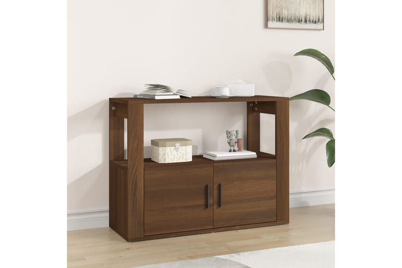 beBasic Skänk brun ek 80x30x60 cm konstruerat trä - Brown - Förvaring - Förvaringsmöbler - Sideboard & skänk