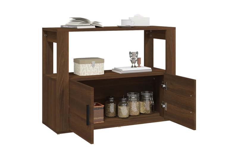 beBasic Skänk brun ek 80x30x60 cm konstruerat trä - Brown - Förvaring - Förvaringsmöbler - Sideboard & skänk