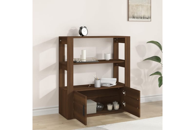 beBasic Skänk brun ek 80x30x90 cm konstruerat trä - Brown - Förvaring - Förvaringsmöbler - Sideboard & sk�änk