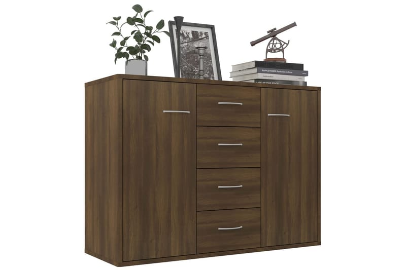 beBasic Skänk brun ek 88x30x65 cm konstruerat trä - Brown - Sideboard & skänk