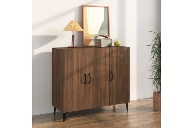 beBasic Skänk brun ek 90x34x80 cm konstruerat trä - Brown - Sideboard & skänk