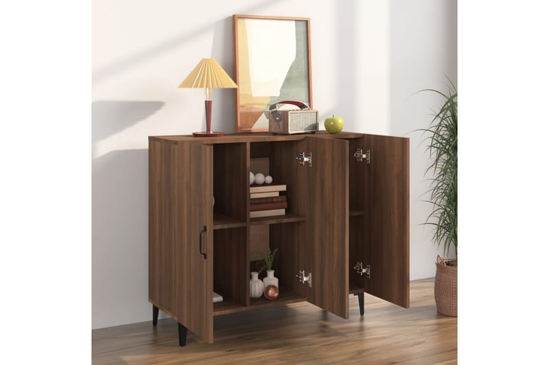 beBasic Skänk brun ek 90x34x80 cm konstruerat trä - Brown - Sideboard & skänk