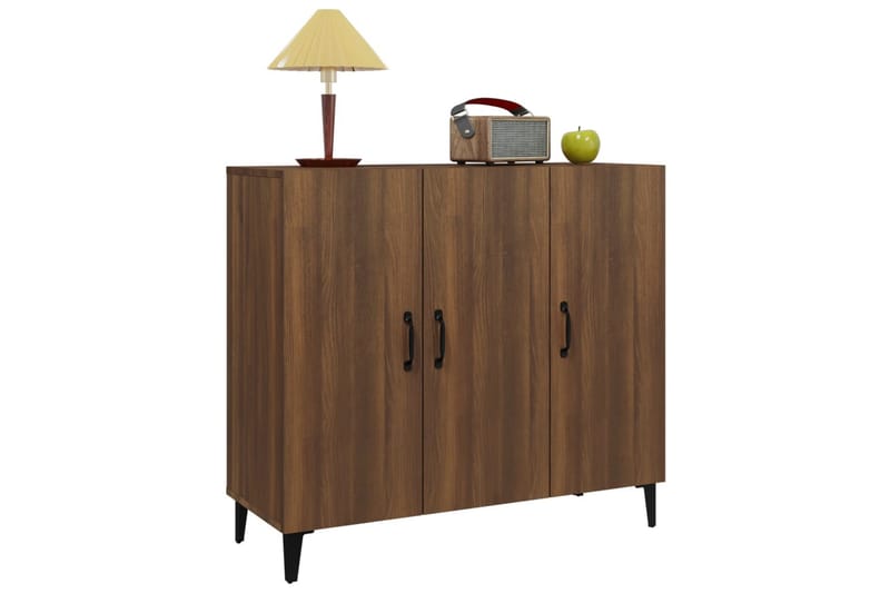 beBasic Skänk brun ek 90x34x80 cm konstruerat trä - Brown - Sideboard & skänk