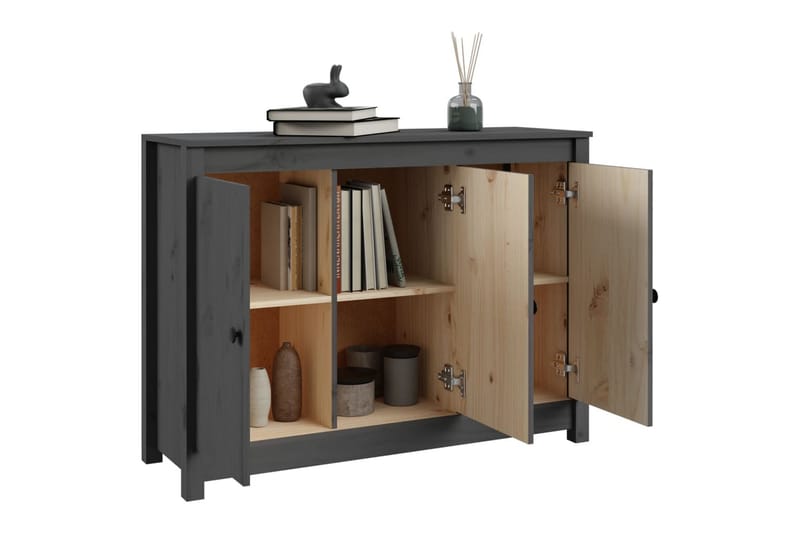 beBasic Skänk grå 100x35x74 cm massiv furu - Grey - Förvaring - Förvaringsmöbler - Sideboard & skänk