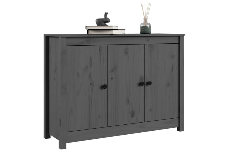 beBasic Skänk grå 100x35x74 cm massiv furu - Grey - Sideboard & skänk