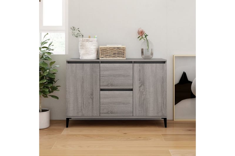 beBasic Skänk grå sonoma 104x35x70 cm konstruerat trä - Grey - Sideboard & skänk