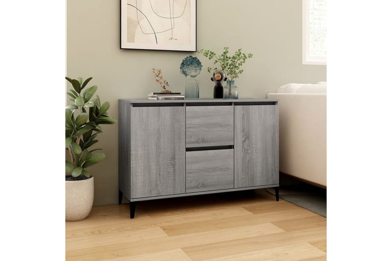 beBasic Skänk grå sonoma 104x35x70 cm konstruerat trä - Grey - Sideboard & skänk