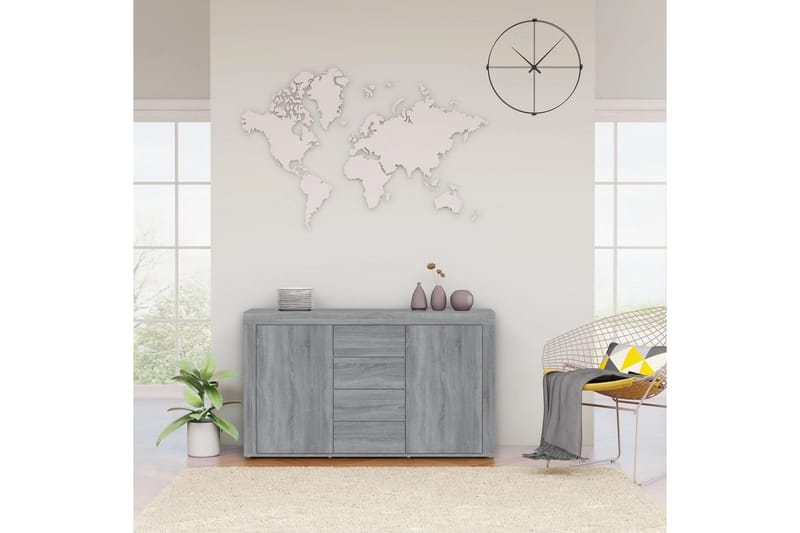 beBasic Skänk grå sonoma 120x36x69 cm konstruerat trä - Grey - Förvaring - Förvaringsmöbler - Sideboard & skänk