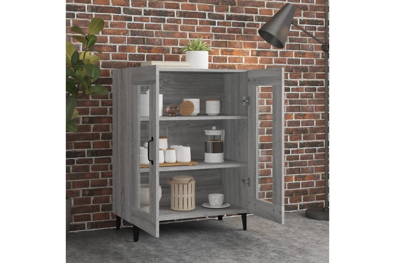 beBasic Skänk grå sonoma 69,5x34x90 cm konstruerat trä - Grey - Sideboard & skänk