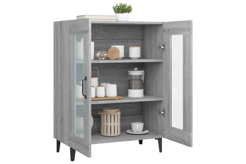 beBasic Skänk grå sonoma 69,5x34x90 cm konstruerat trä - Grey - Sideboard & skänk