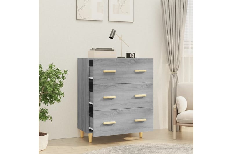 beBasic Skänk grå sonoma 70x34x90 cm konstruerat trä - Grey - Förvaring - Förvaringsmöbler - Sideboard & skänk