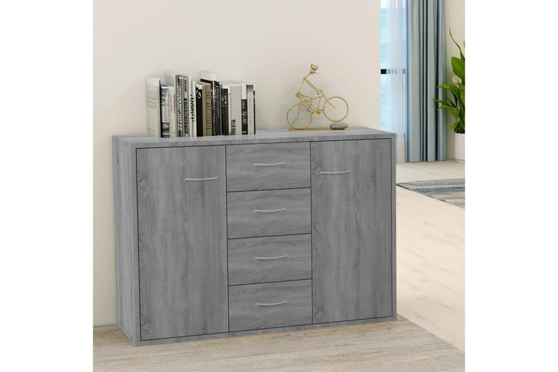 beBasic Skänk grå sonoma 88x30x65 cm konstruerat trä - Grey - Sideboard & skänk