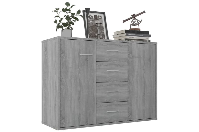 beBasic Skänk grå sonoma 88x30x65 cm konstruerat trä - Grey - Sideboard & skänk