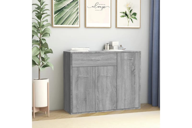 beBasic Skänk grå sonoma 88x30x70 cm konstruerat trä - Grey - Sideboard & skänk