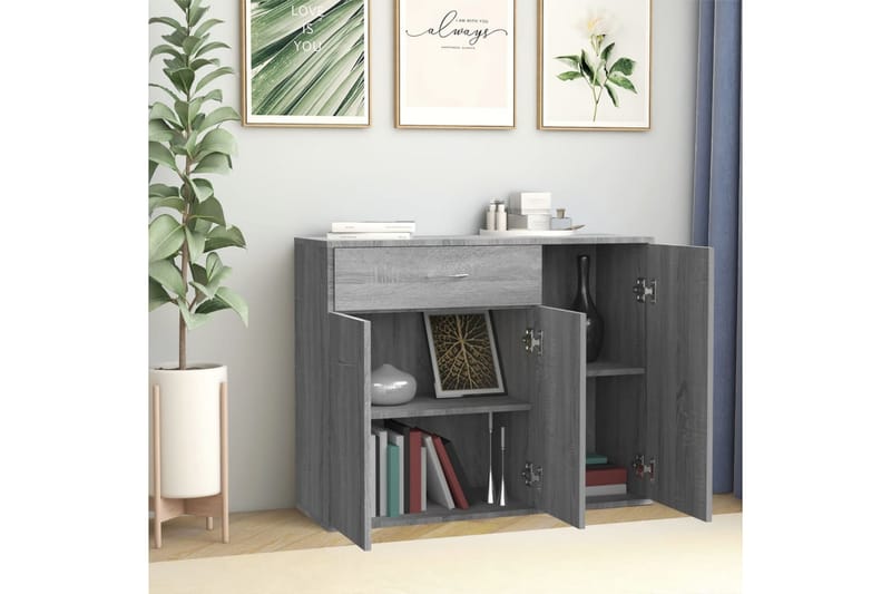 beBasic Skänk grå sonoma 88x30x70 cm konstruerat trä - Grey - Förvaring - Förvaringsmöbler - Sideboard & skänk