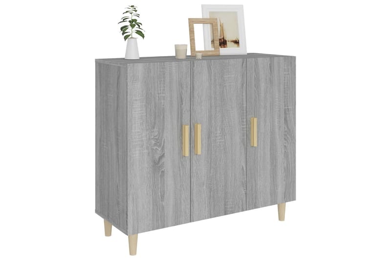 beBasic Sk�änk grå sonoma 90x34x80 cm konstruerat trä - Grey - Förvaring - Förvaringsmöbler - Sideboard & skänk
