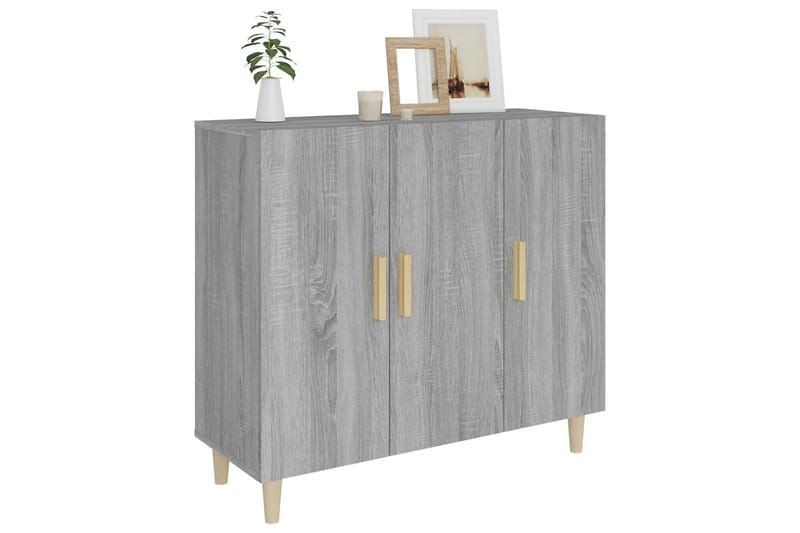 beBasic Skänk grå sonoma 90x34x80 cm konstruerat trä - Grey - Sideboard & skänk