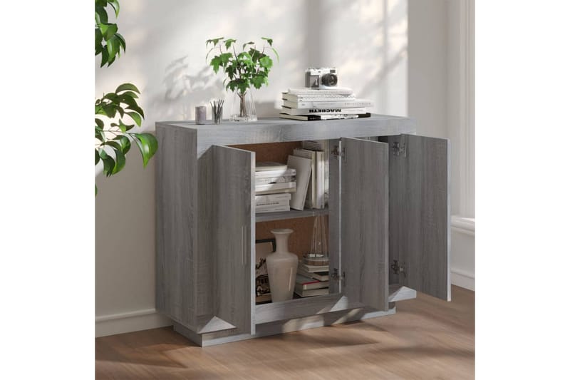 beBasic Skänk grå sonoma 92x35x75 cm konstruerat trä - Grey - Förvaring - Förvaringsmöbler - Sideboard & skänk