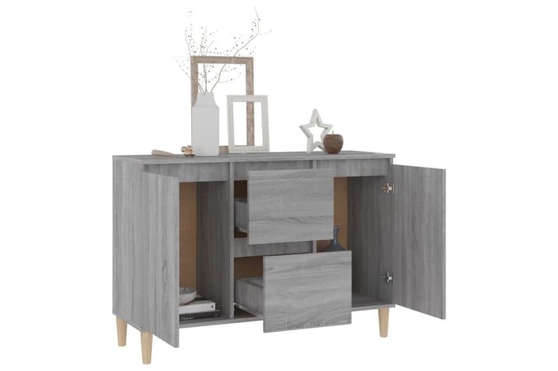 beBasic Skänk grå sonoma-ek 103,5x35x70 cm konstruerat trä - Grey - Förvaring - Förvaringsmöbler - Sideboard & skänk