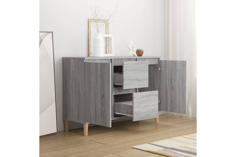 beBasic Skänk grå sonoma-ek 103,5x35x70 cm konstruerat trä - Grey - Sideboard & skänk