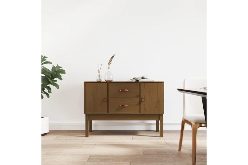 beBasic Skänk honungsbrun 110x40x78 cm massiv furu - Brown - Sideboard & skänk