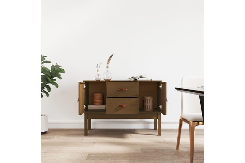 beBasic Skänk honungsbrun 110x40x78 cm massiv furu - Brown - Förvaring - Förvaringsmöbler - Sideboard & skänk