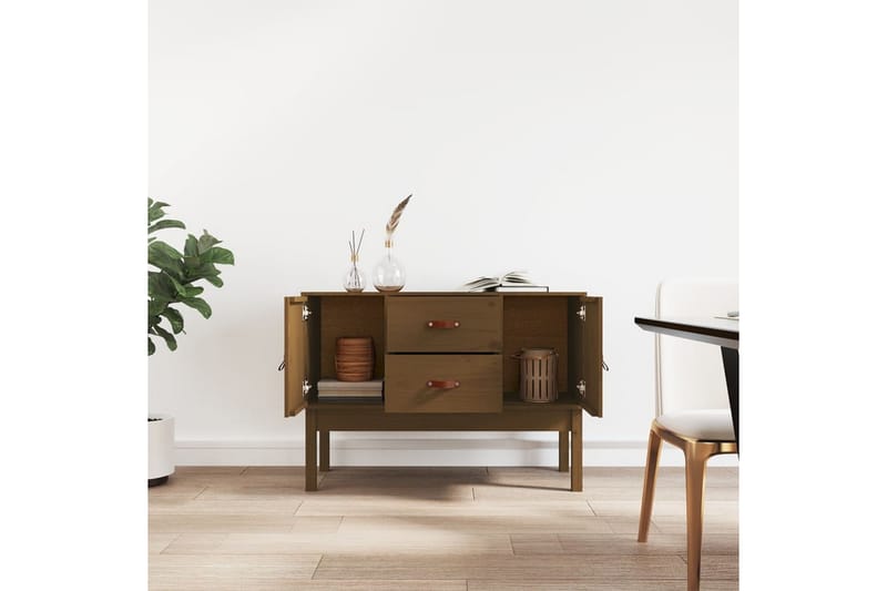 beBasic Skänk honungsbrun 110x40x78 cm massiv furu - Brown - Sideboard & skänk