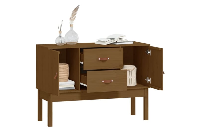 beBasic Skänk honungsbrun 110x40x78 cm massiv furu - Brown - Förvaring - Förvaringsmöbler - Sideboard & skänk
