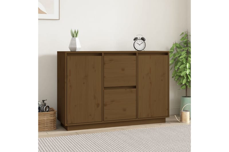 beBasic Skänk honungsbrun 111x34x75 cm massiv furu - Brown - Sideboard & skänk