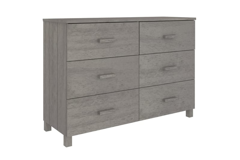 beBasic Skänk ljusgrå 113x40x80 cm massiv furu - Grey - Sideboard & skänk