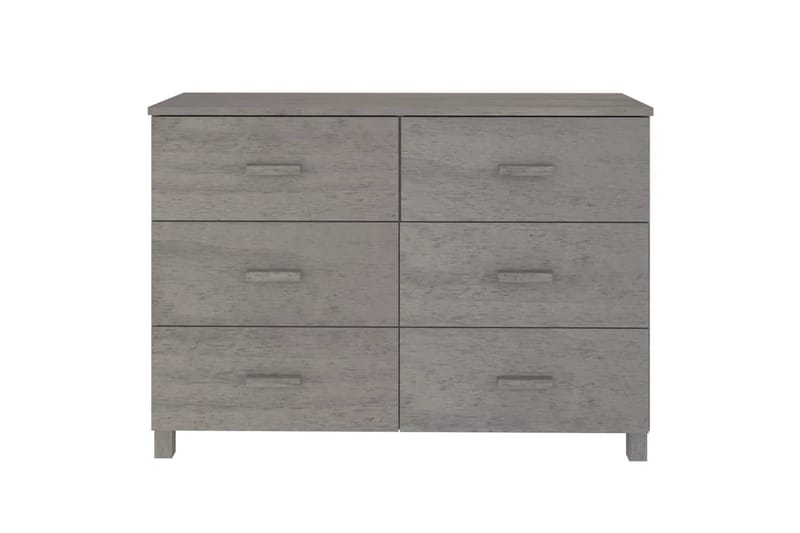 beBasic Skänk ljusgrå 113x40x80 cm massiv furu - Grey - Sideboard & skänk