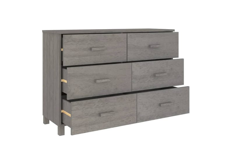 beBasic Skänk ljusgrå 113x40x80 cm massiv furu - Grey - Förvaring - Förvaringsmöbler - Sideboard & skänk