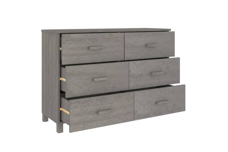 beBasic Skänk ljusgrå 113x40x80 cm massiv furu - Grey - Sideboard & skänk