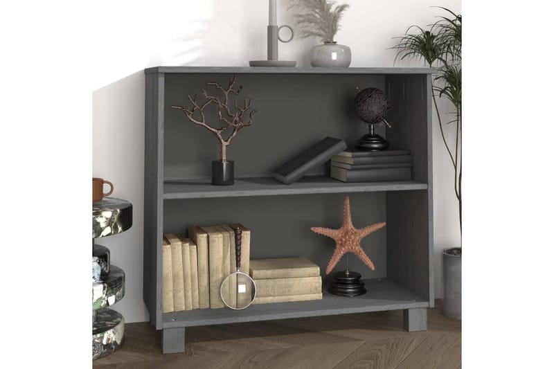 beBasic Skänk mörkgrå 85x35x80 cm massiv furu - Grey - Sideboard & skänk