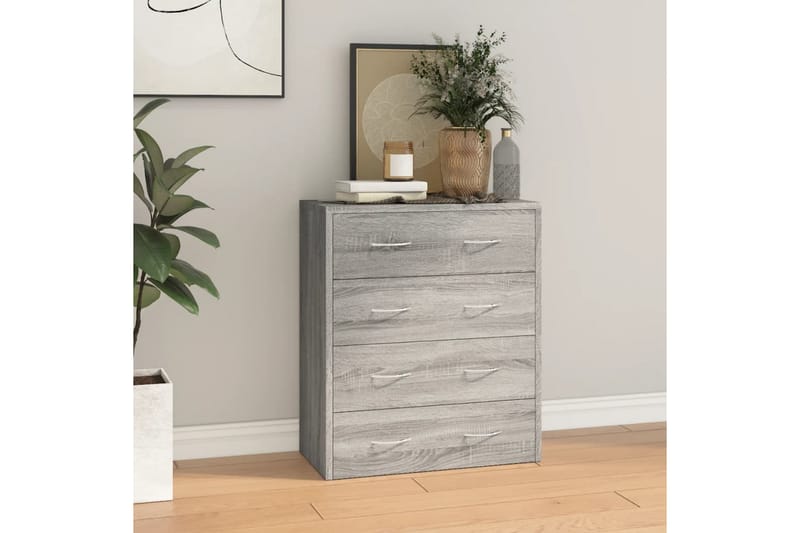 beBasic Skänk med 4 lådor 60x30,5x71 cm grå sonoma - Grey - Sideboard & skänk