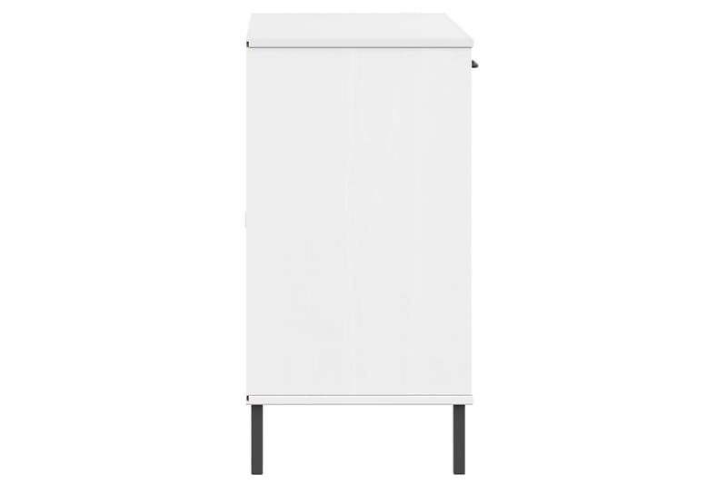 beBasic Skänk med metallben OSLO vit 113x40x77 cm massivt trä - White - Förvaring - Förvaringsmöbler - Sideboard & skänk