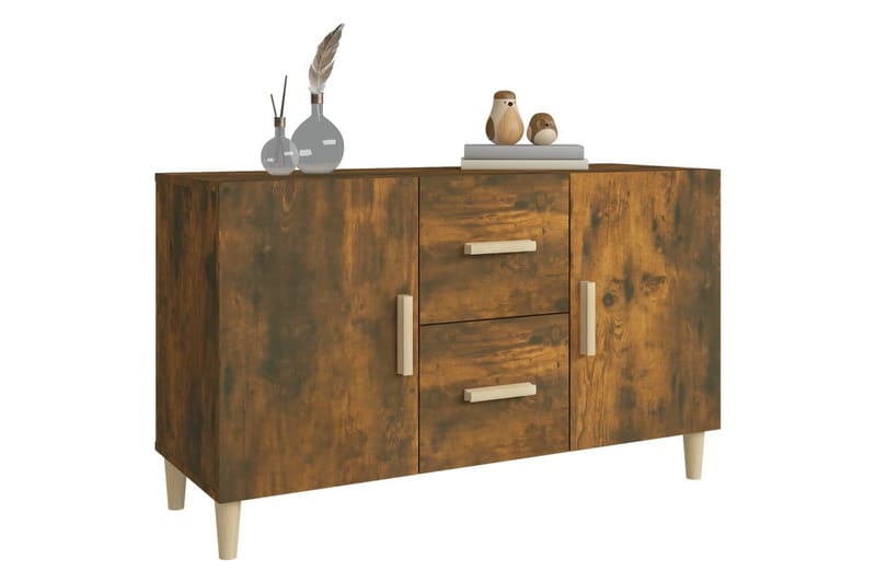 beBasic Skänk rökfärgad ek 100x36x60 cm konstruerat trä - Brown - Sideboard & skänk