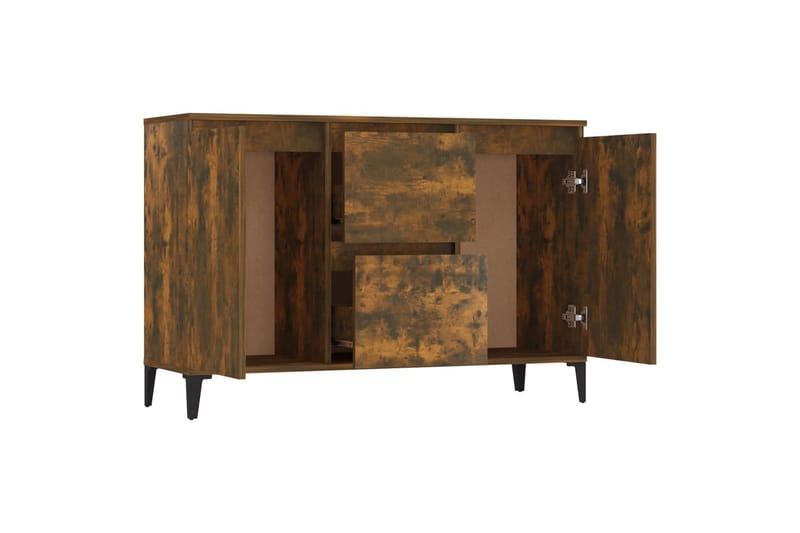 beBasic Skänk rökfärgad ek 104x35x70 cm konstruerat trä - Brown - Sideboard & skänk