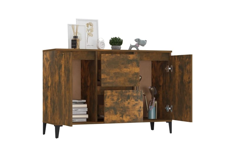 beBasic Skänk rökfärgad ek 104x35x70 cm konstruerat trä - Brown - Sideboard & skänk