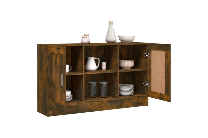 beBasic Skänk rökfärgad ek 120x30,5x70 cm konstruerat trä - Brown - Förvaring - Förvaringsmöbler - Sideboard & skänk