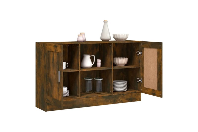 beBasic Skänk rökfärgad ek 120x30,5x70 cm konstruerat trä - Brown - Sideboard & skänk